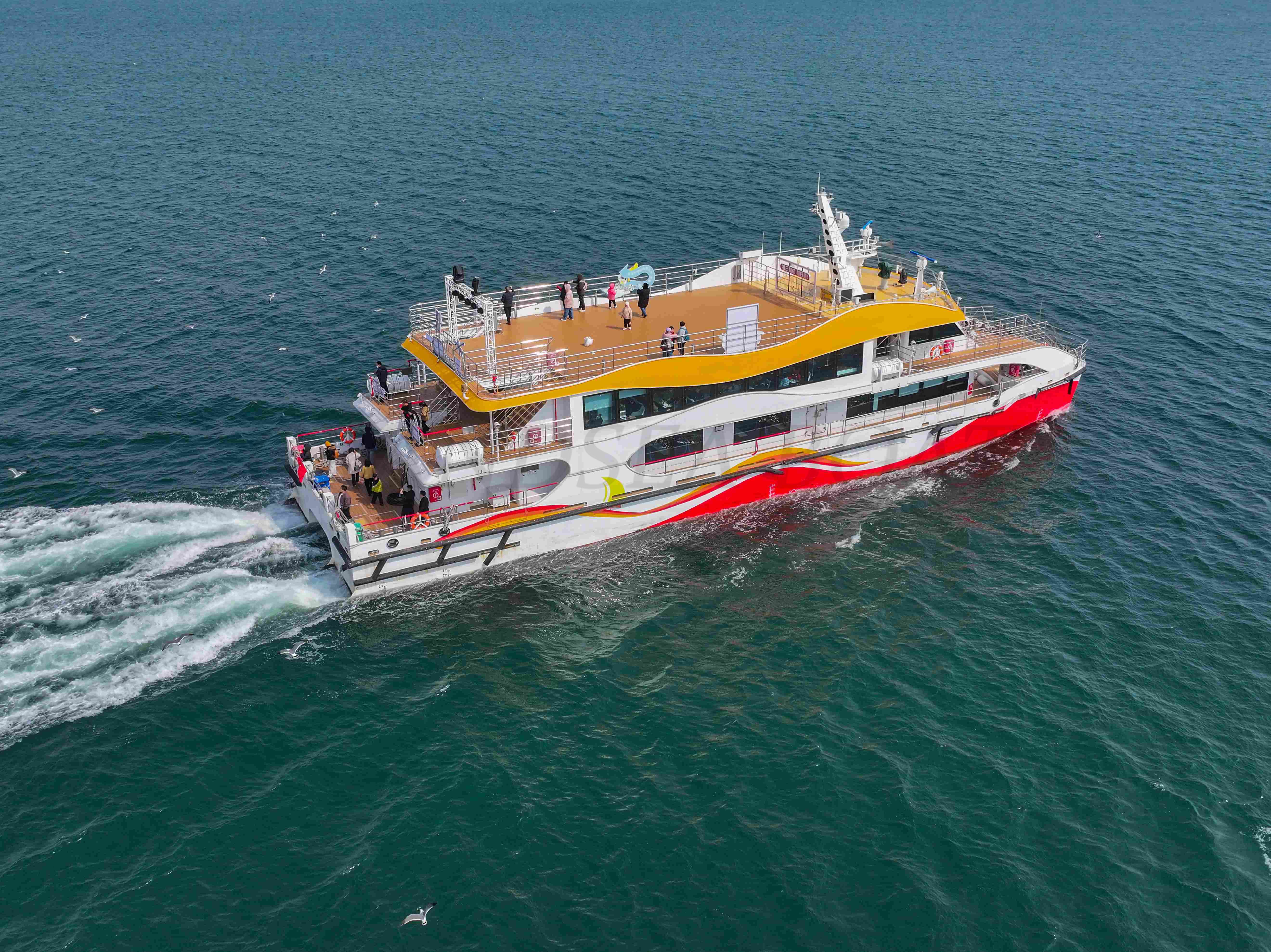 Grandsea barco de fiesta de aluminio de 35 m y 200 plazas, crucero con cena y barcos turísticos en venta