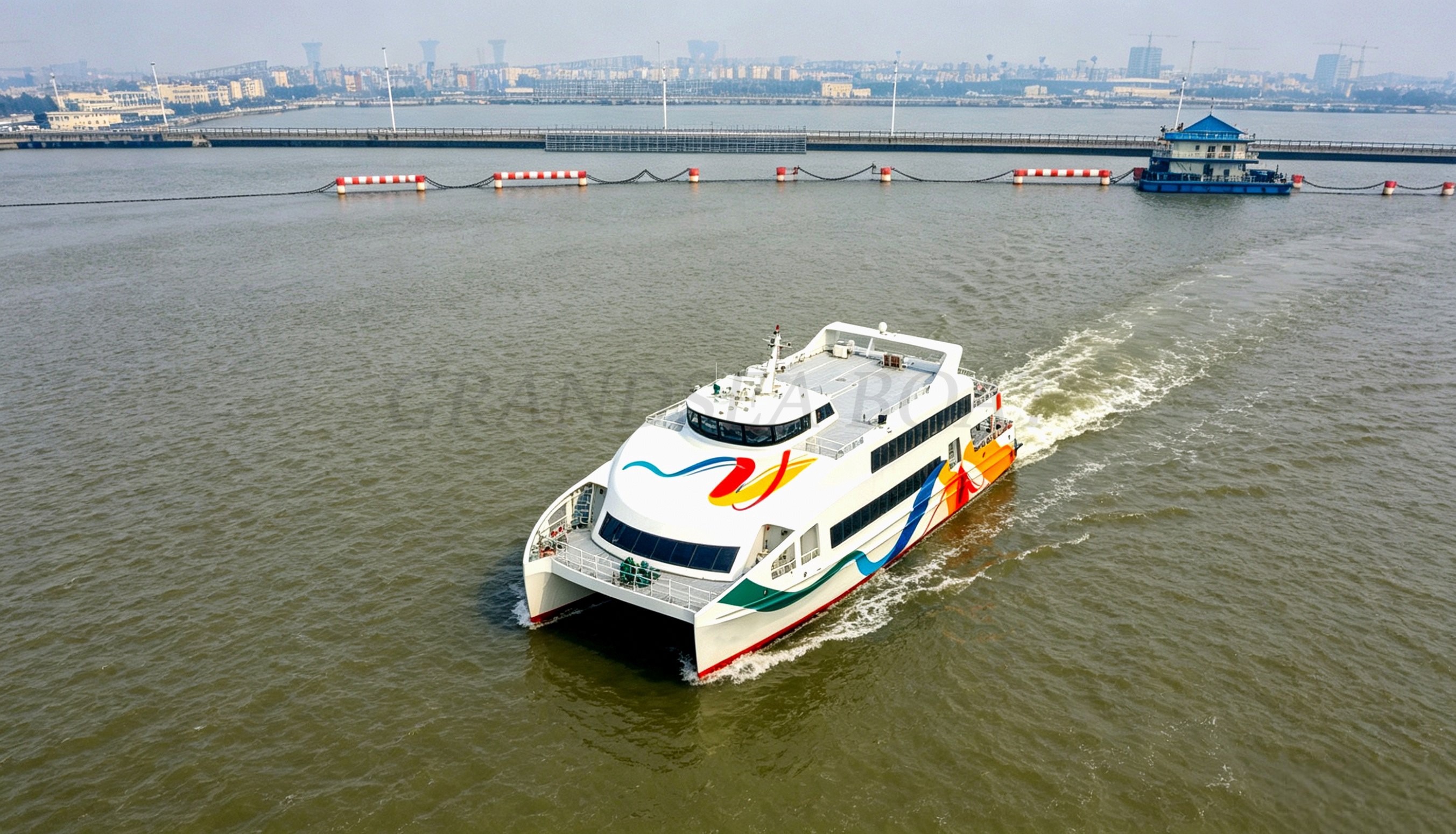 Catamarán de aluminio Grandsea de 45 m, buque de pasajeros de 500 plazas, transatlántico, catamarán y embarcación de pasajeros en venta