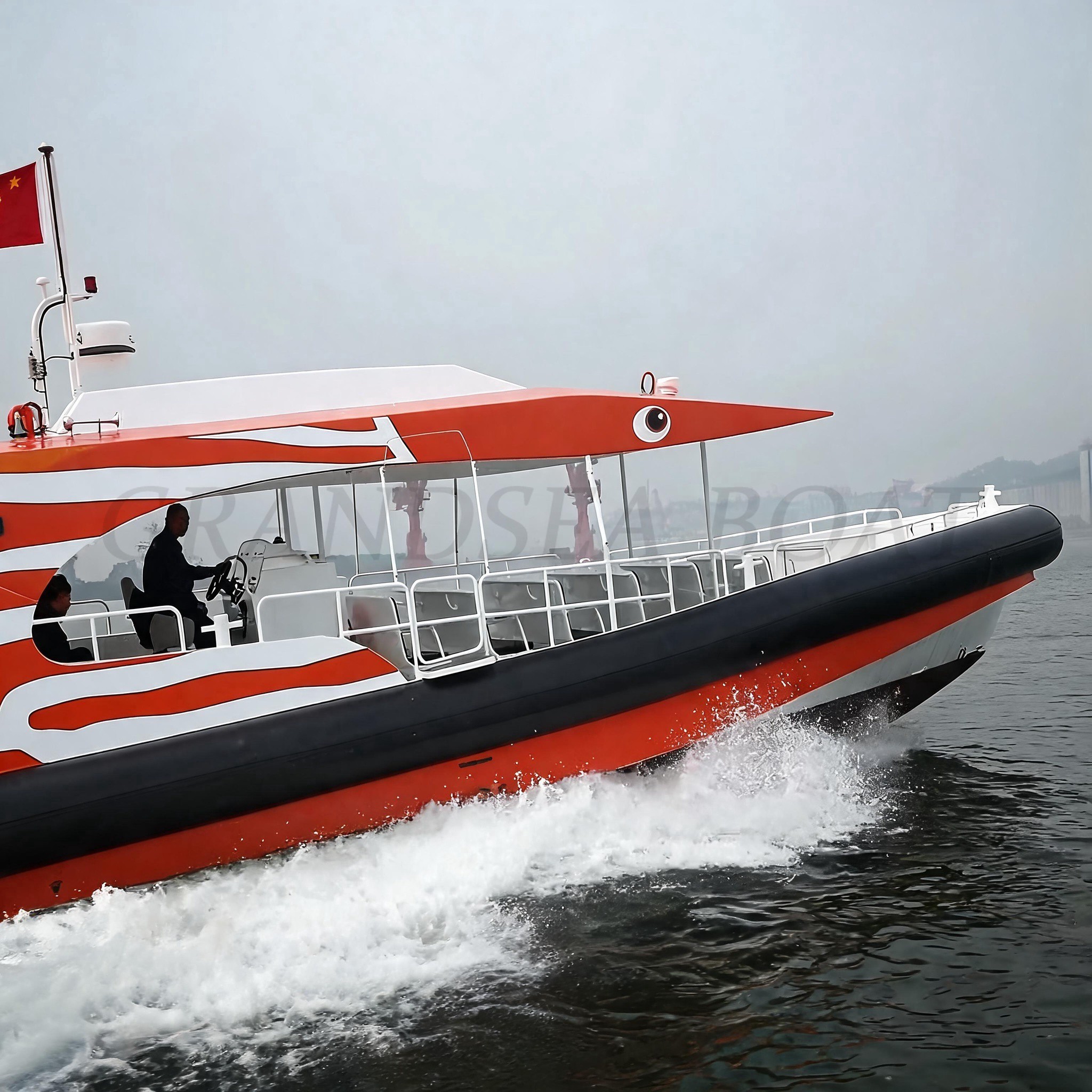 Lancha turística de aluminio Grandsea de 12,5 m con propulsión jet, 11 asientos y alta velocidad, a la venta