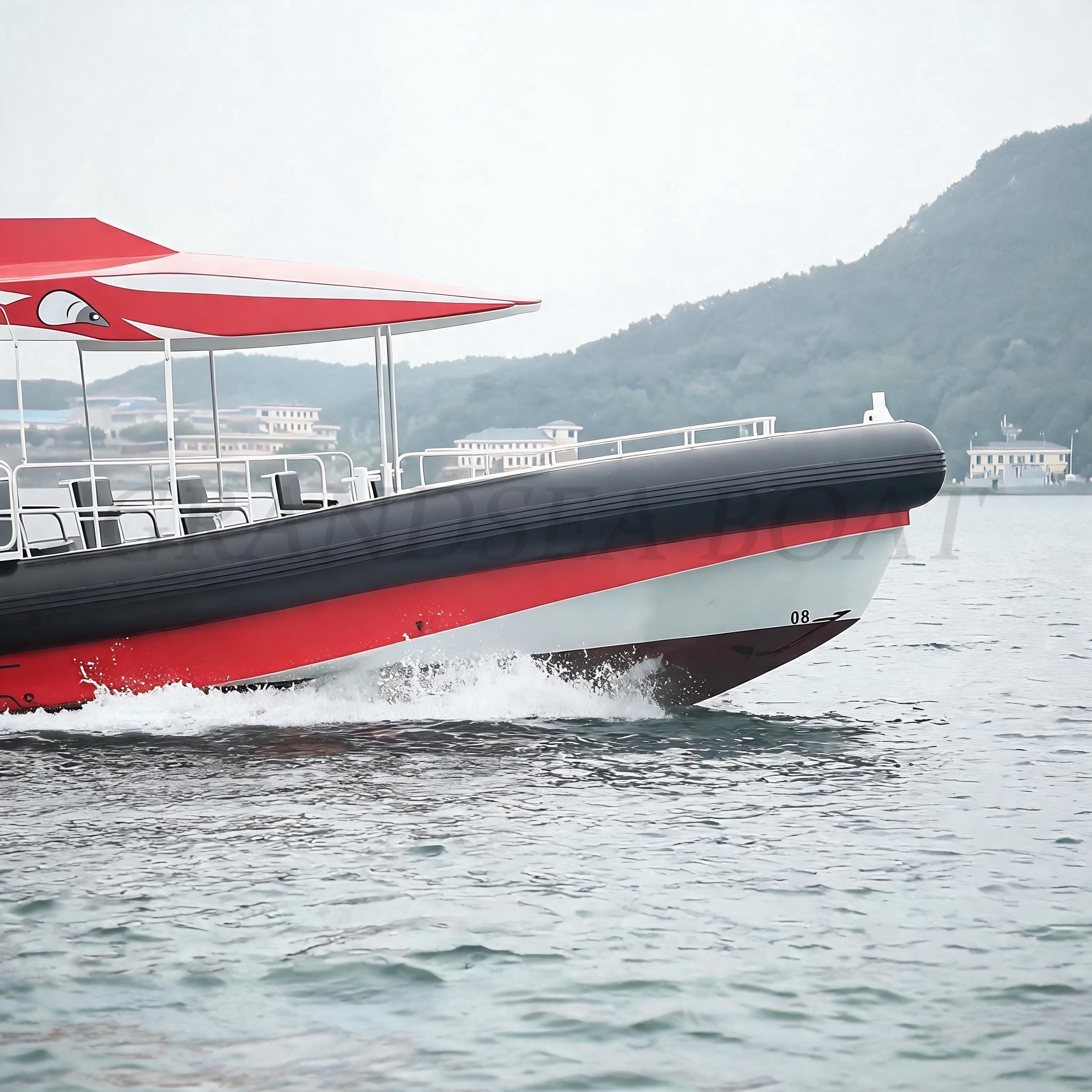 Lancha turística de aluminio Grandsea de 12,5 m con propulsión jet, 11 asientos y alta velocidad, a la venta