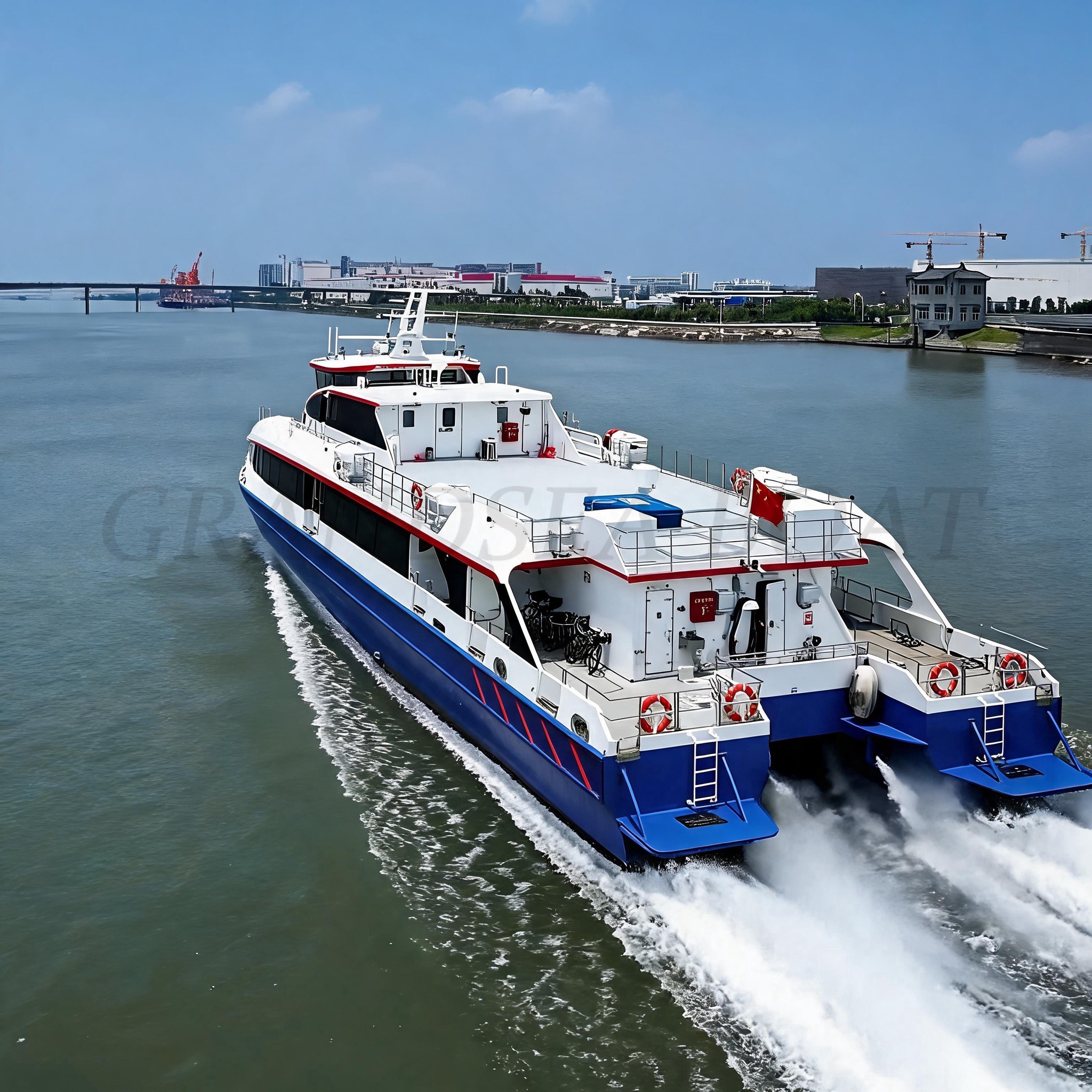 Grandsea catamarán de alta velocidad de 37 m con casco de fibra de carbono, 260 plazas, propulsión a chorro, ferri a reacción y embarcación de pasajeros para turismo insular en venta