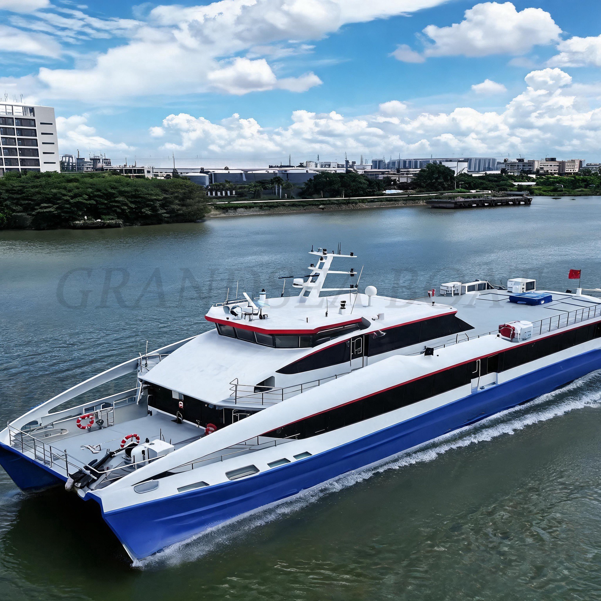 Grandsea catamarán de alta velocidad de 37 m con casco de fibra de carbono, 260 plazas, propulsión a chorro, ferri a reacción y embarcación de pasajeros para turismo insular en venta