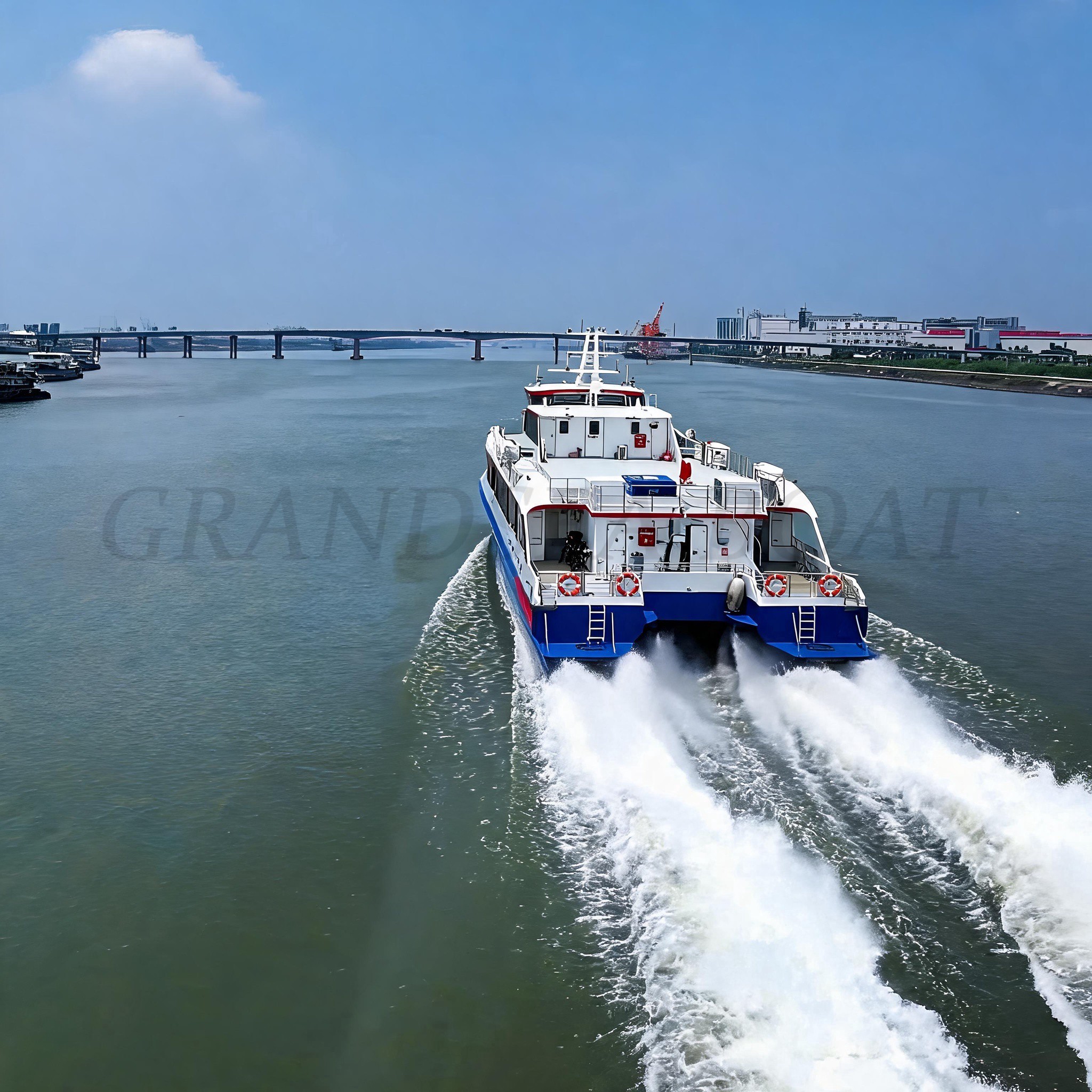 Grandsea catamarán de alta velocidad de 37 m con casco de fibra de carbono, 260 plazas, propulsión a chorro, ferri a reacción y embarcación de pasajeros para turismo insular en venta