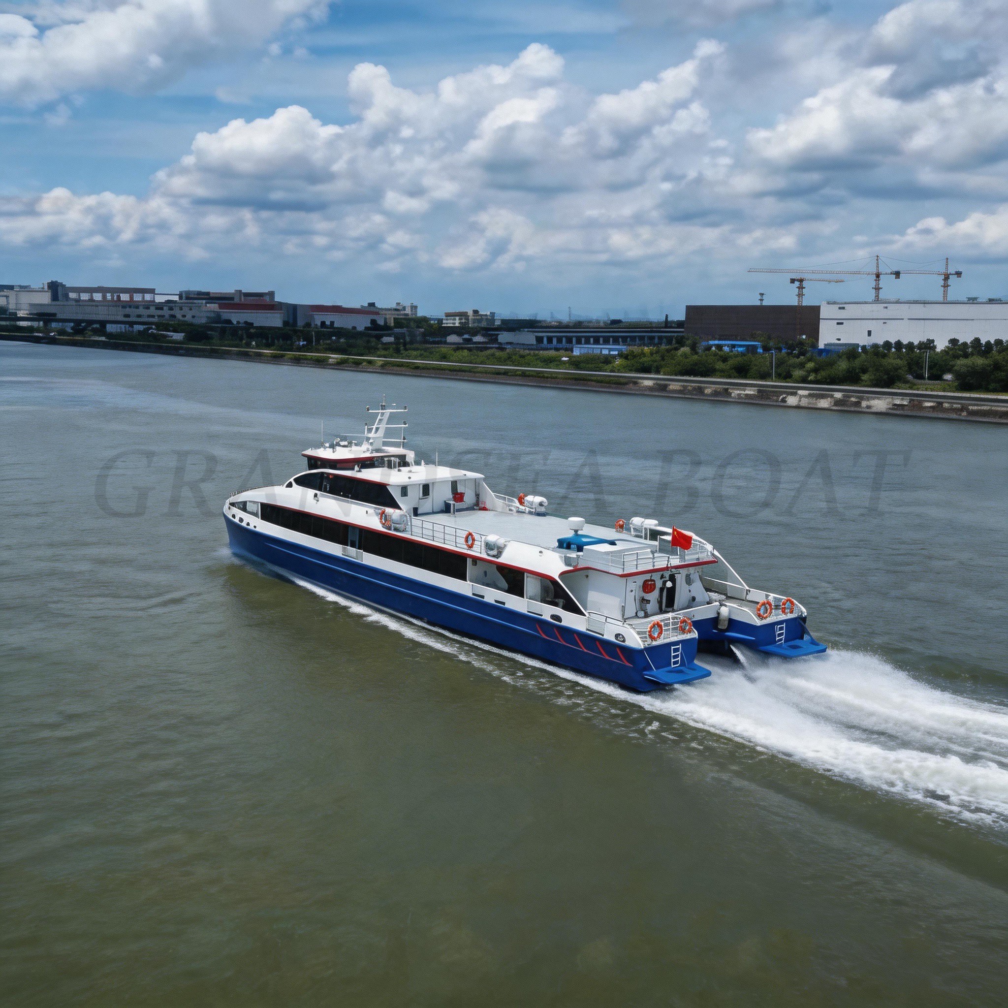 Grandsea catamarán de alta velocidad de 37 m con casco de fibra de carbono, 260 plazas, propulsión a chorro, ferri a reacción y embarcación de pasajeros para turismo insular en venta
