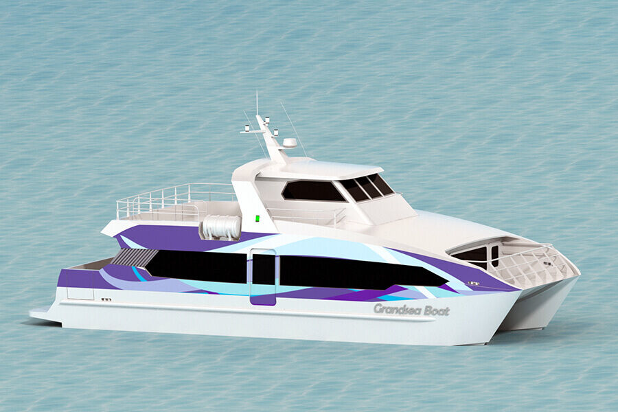 Catamarán de aluminio de 17m para 70 personas, transbordador de pasajeros a la venta