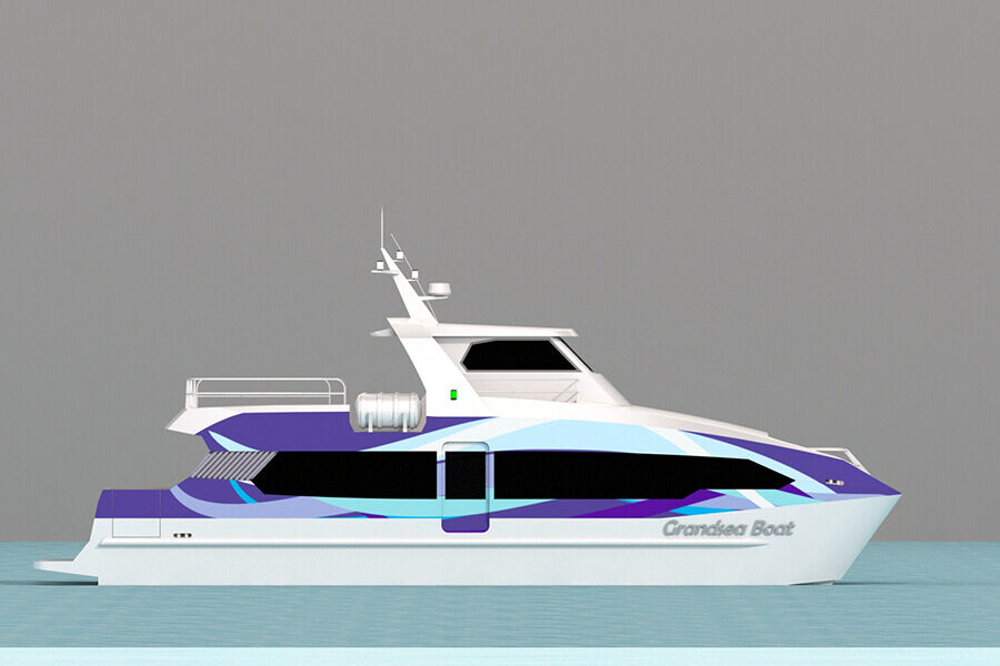 Catamarán de aluminio de 17m para 70 personas, transbordador de pasajeros a la venta
