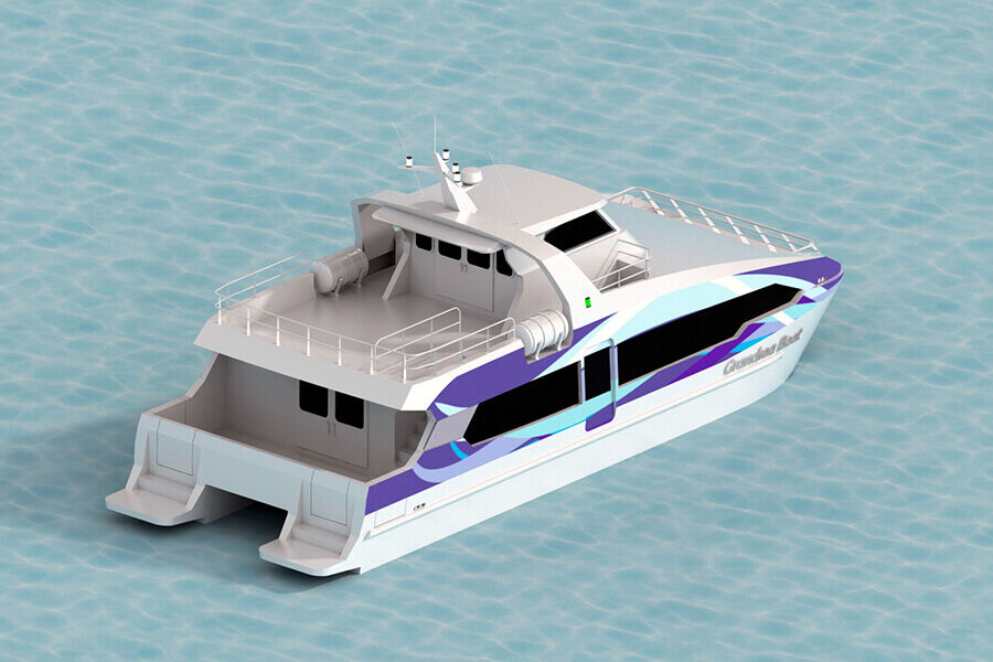 Catamarán de aluminio de 17m para 70 personas, transbordador de pasajeros a la venta