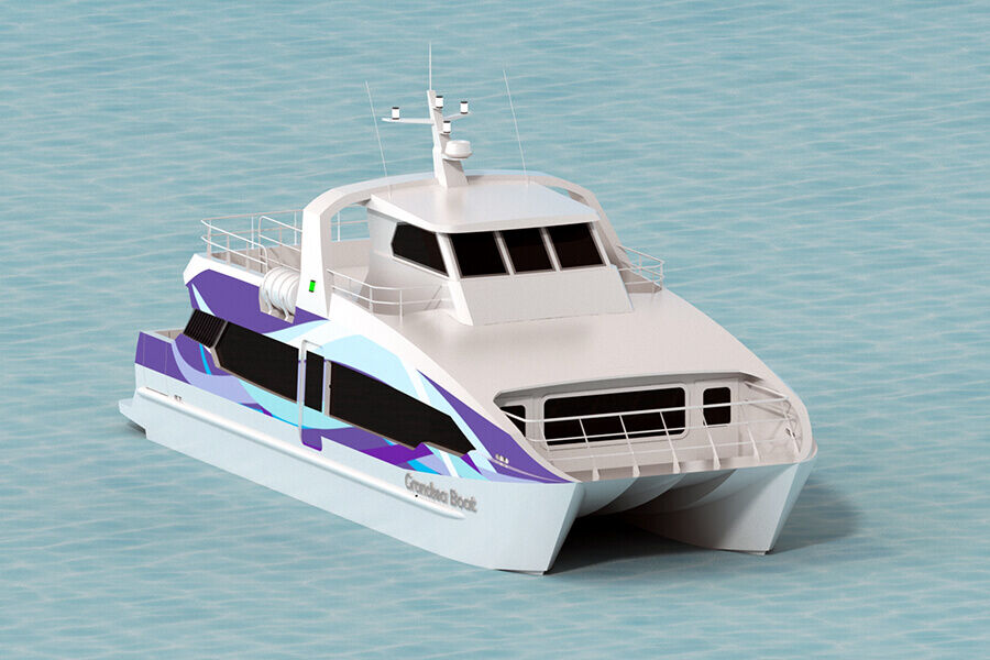 Catamarán de aluminio de 17m para 70 personas, transbordador de pasajeros a la venta
