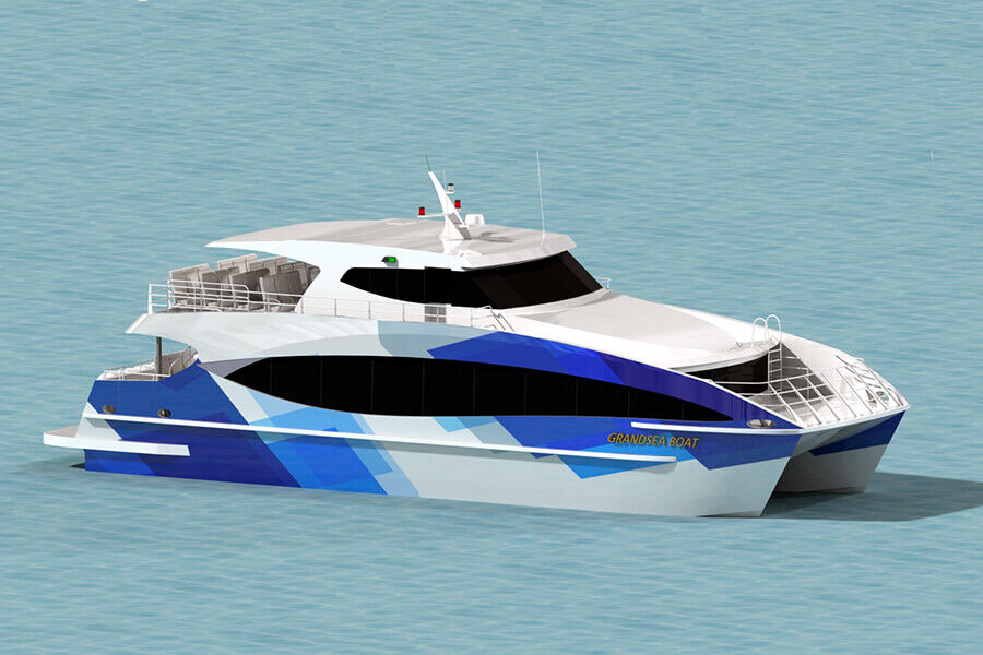 Ferry catamarán de aluminio Grandsea para 100 pasajeros/pasajero/barco de alta velocidad/barco a la venta