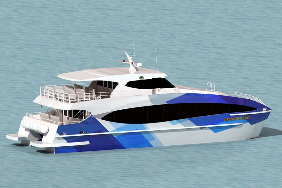 Ferry catamarán de aluminio Grandsea para 100 pasajeros/pasajero/barco de alta velocidad/barco a la venta