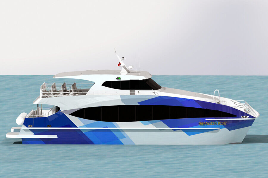 Ferry catamarán de aluminio Grandsea para 100 pasajeros/pasajero/barco de alta velocidad/barco a la venta