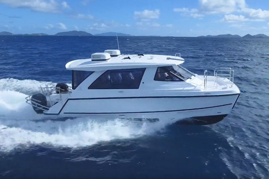 China catamarán de 38 pies 30 pasajeros FRP catamarán transbordador en venta