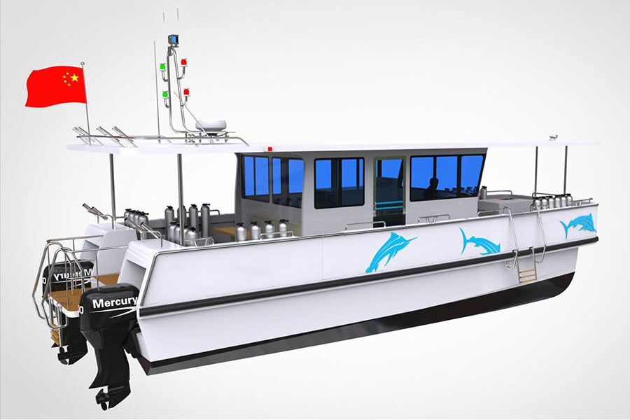 Catamarán de aluminio Grandsea de 12 m para buceo y submarinismo a la venta