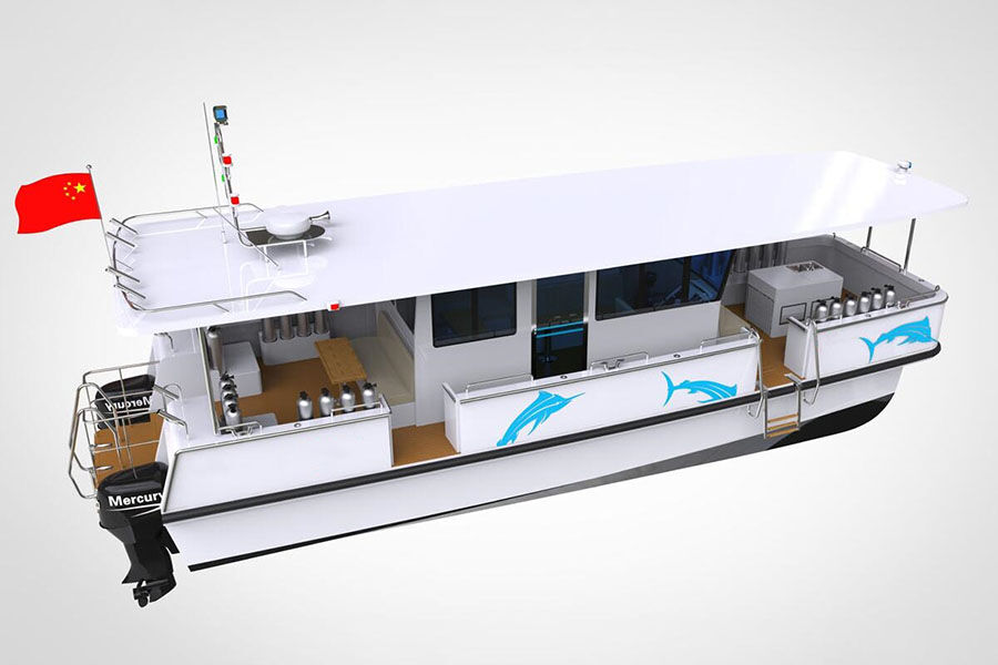 Catamarán de aluminio Grandsea de 12 m para buceo y submarinismo a la venta