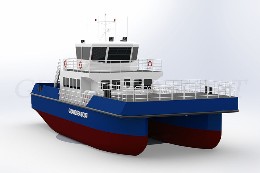 Catamarán de aluminio de 24 m Soporte para parques eólicos marinos/suministro/barco de trabajo/barco/buque en venta