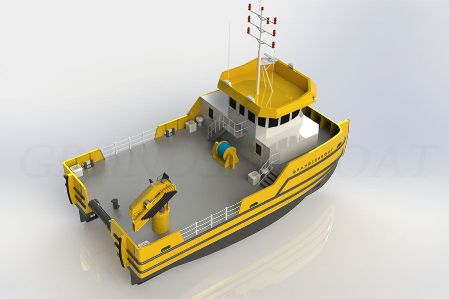 Grandsea Catamaran 18m Towing And Pushing Crane Barge for Sale