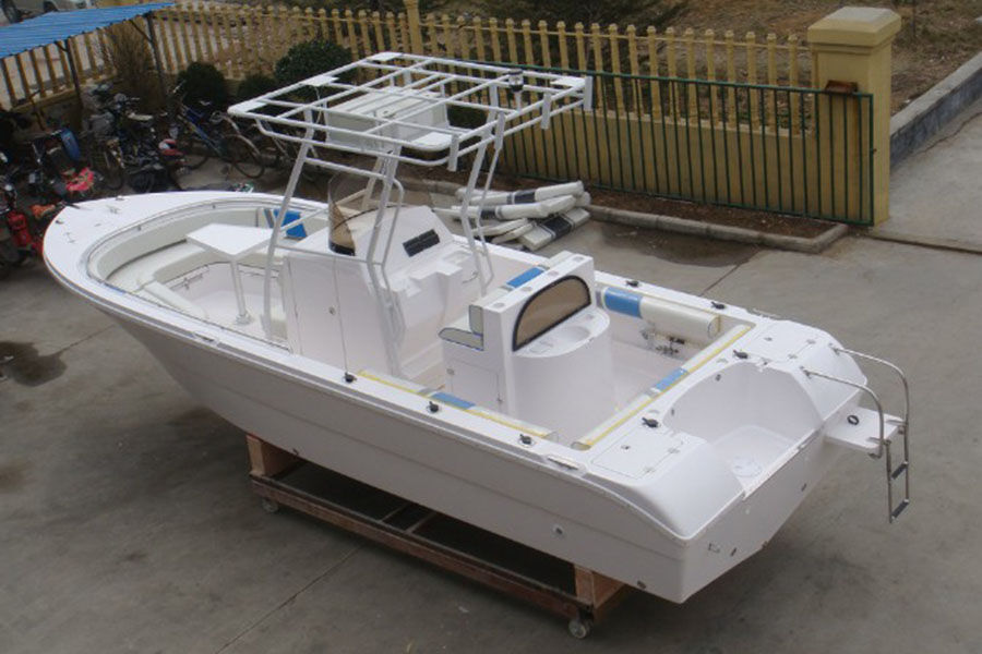 Barcos de pesca profesionales de fibra de vidrio con cabina de velocidad de 23 pies a la venta
