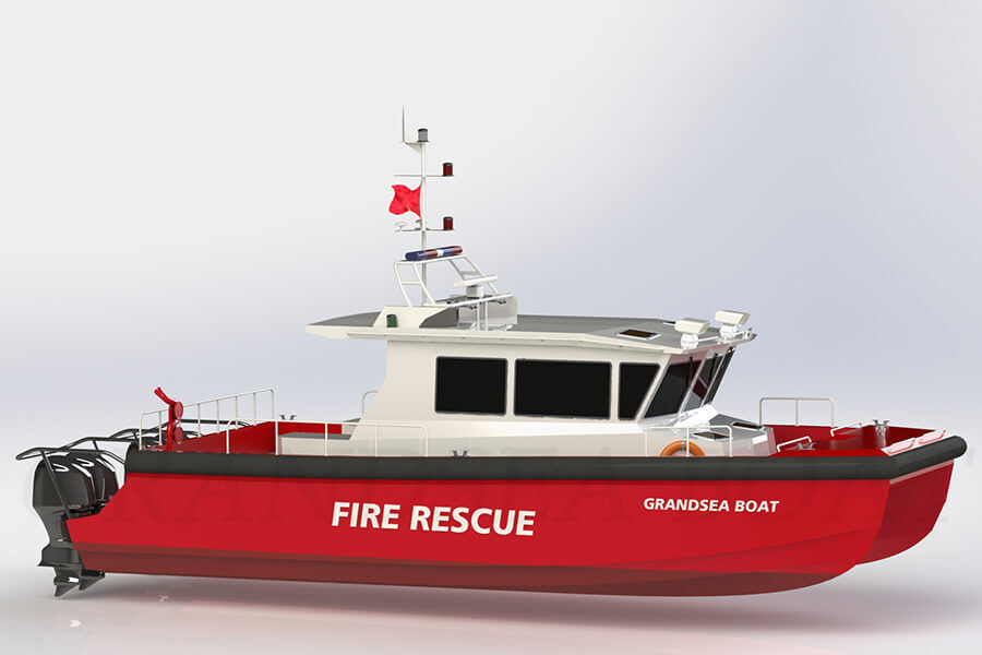 43ft Aluminum Catamaran High Speed Fire Fighting And Rescue Boat for Sale