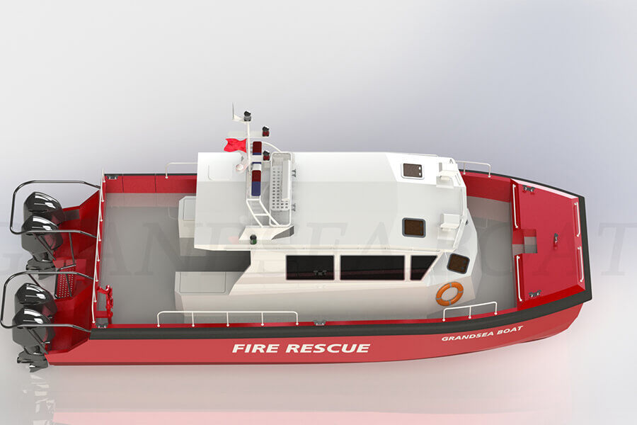 43ft Aluminum Catamaran High Speed Fire Fighting And Rescue Boat for Sale