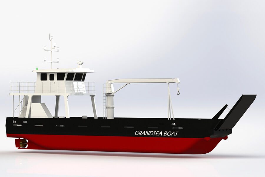 Grandsea 24m 40 Toneladas Grúa Acero/río/trabajo Barcaza pequeña para la venta