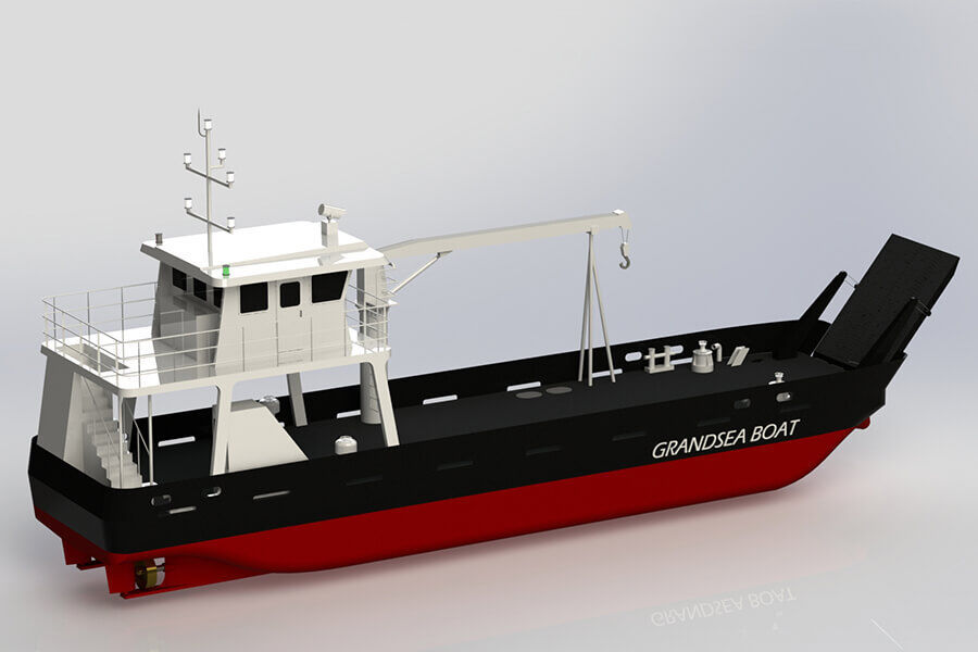 Grandsea 24m 40 Tons Crane Steel/river/work Small Barge for Sale