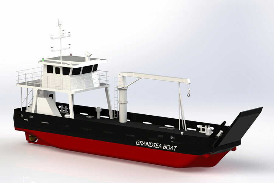 Grandsea 24m 40 Toneladas Grúa Acero/río/trabajo Barcaza pequeña para la venta