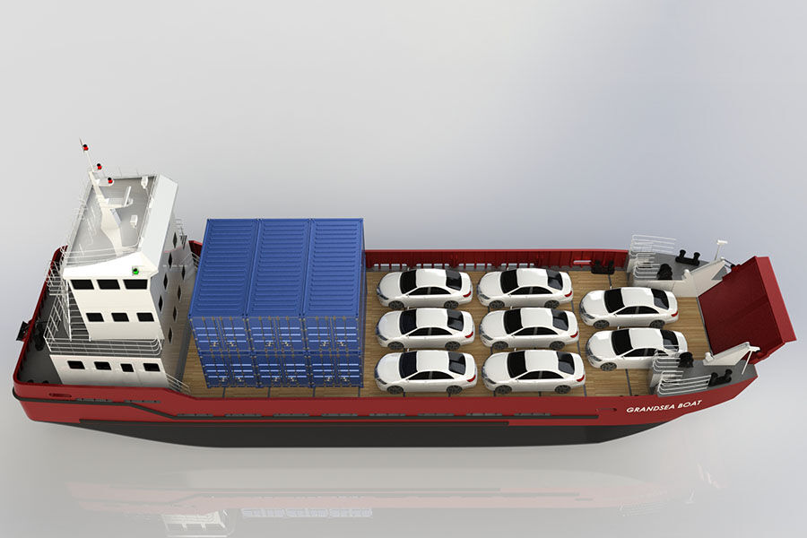 Barco barcaza para contenedores y automóviles ro ro LCT de 36 m a la venta