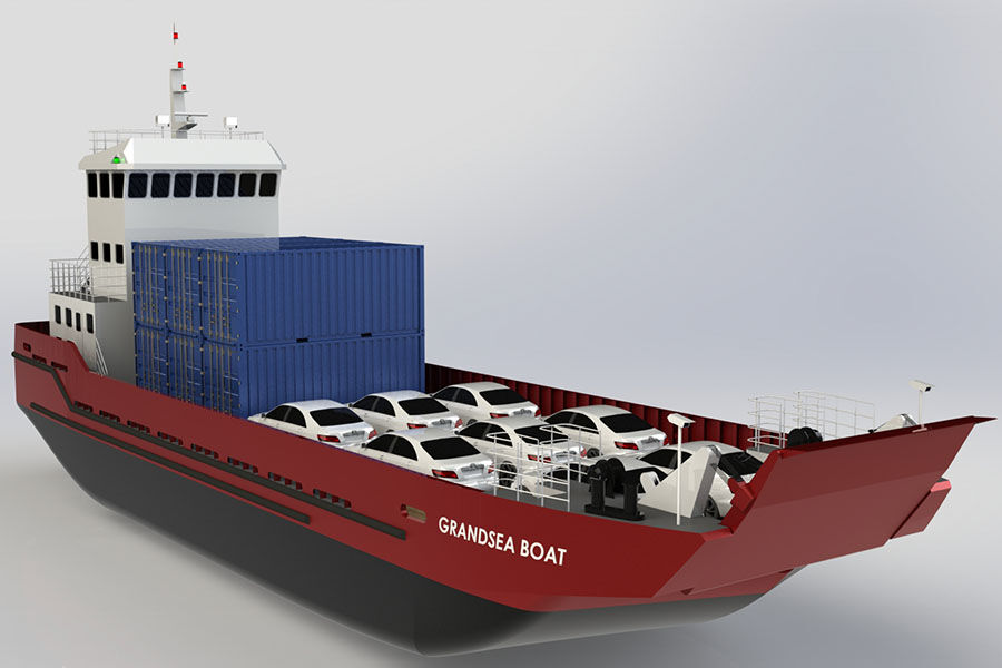 Barco barcaza para contenedores y automóviles ro ro LCT de 36 m a la venta