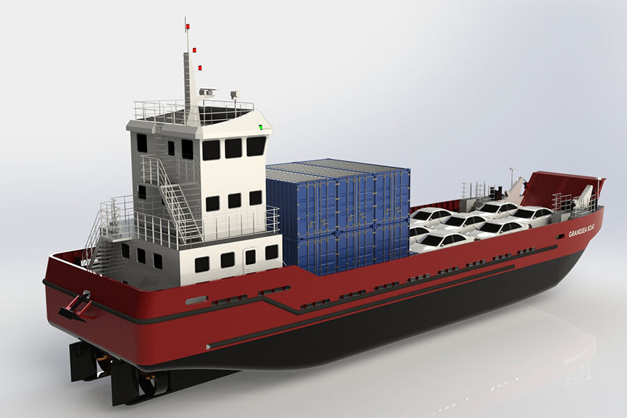 Barco barcaza para contenedores y automóviles ro ro LCT de 36 m a la venta