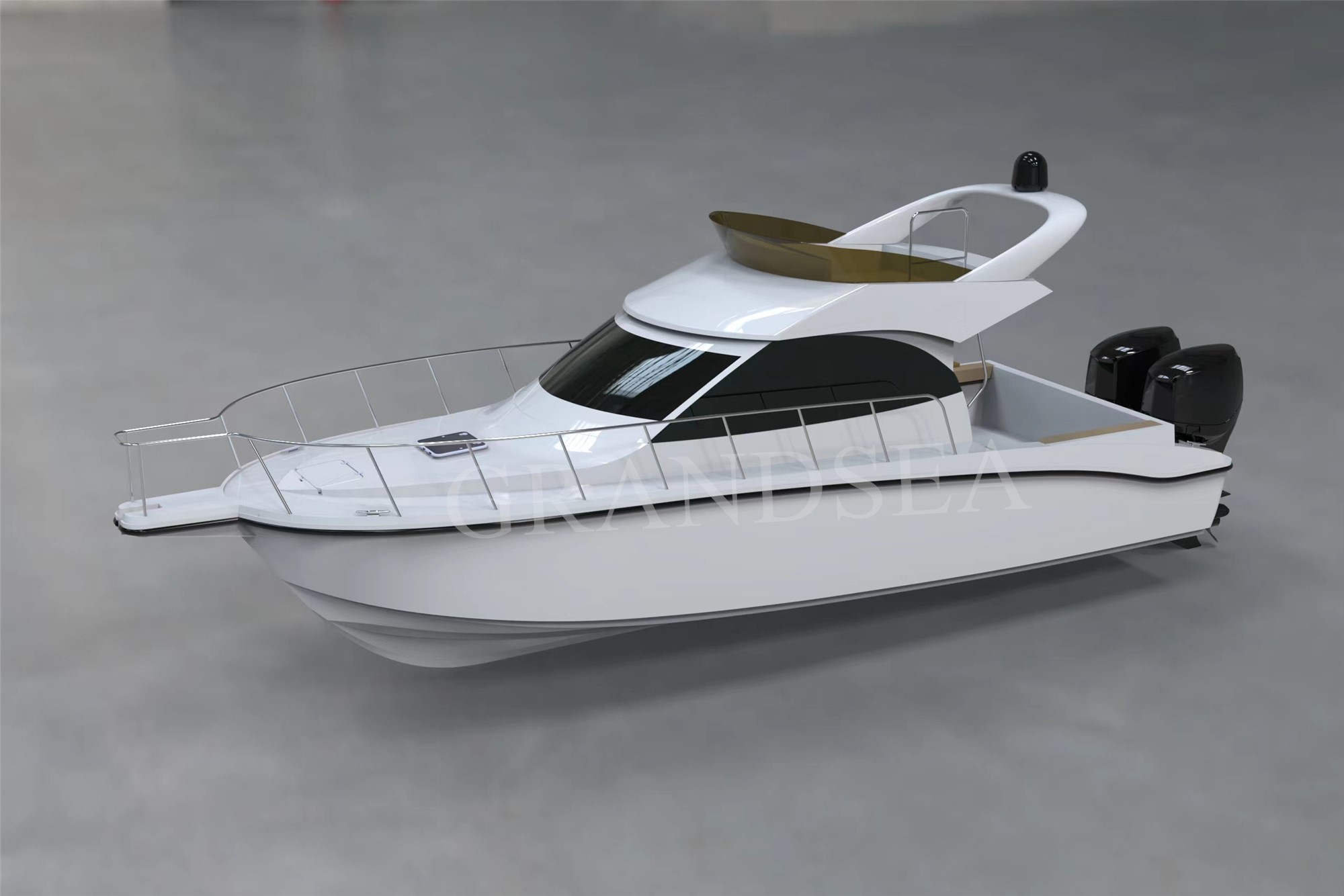 Barco de pesca deportiva de placer, crucero de cabina de uso familiar FRP de 12m de longitud Grandsea a la venta