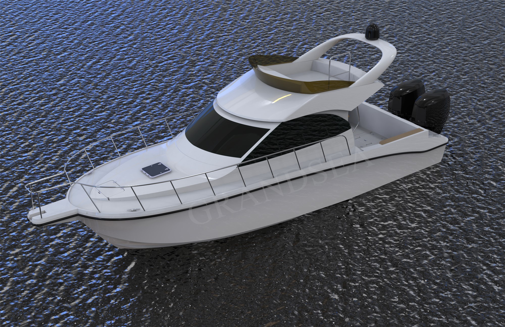 Barco de pesca deportiva de placer, crucero de cabina de uso familiar FRP de 12m de longitud Grandsea a la venta