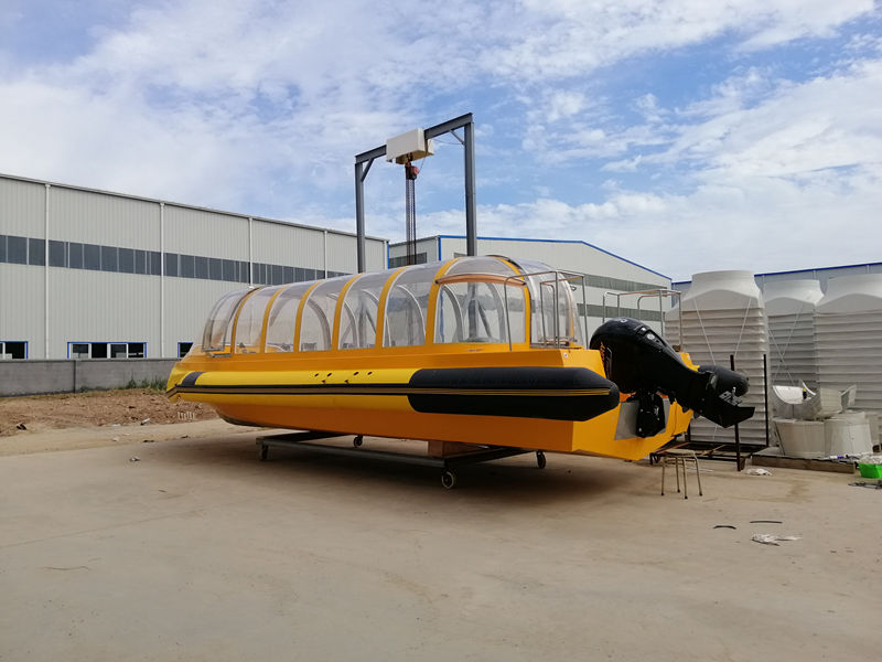 China Barco taxi acuático de color amarillo FRP de 32 pies y 28 plazas a la venta