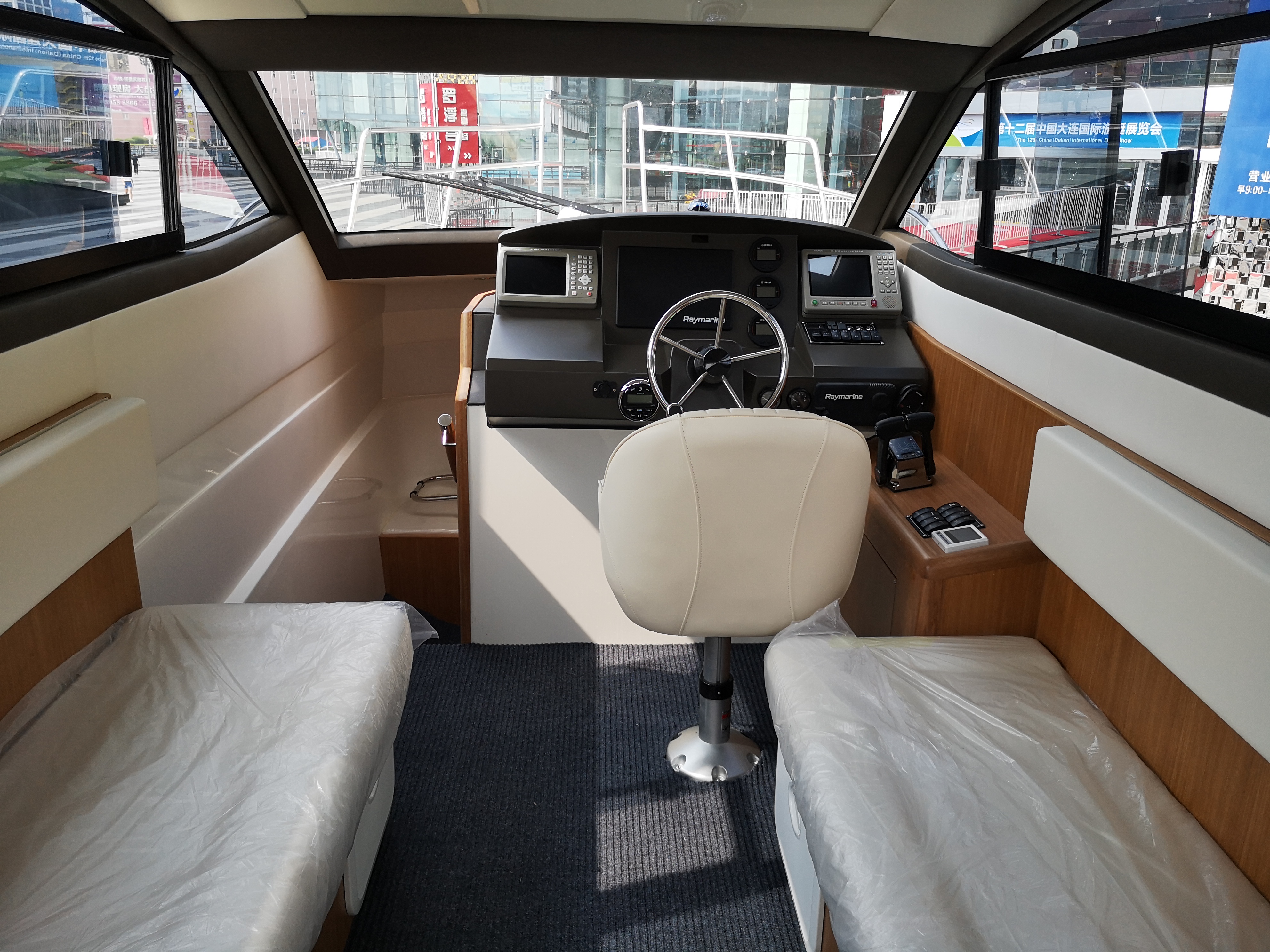 Barco de pesca con cabina deportiva de alta velocidad, material de fibra de vidrio Grandsea de 40 pies, con motor fueraborda a la venta