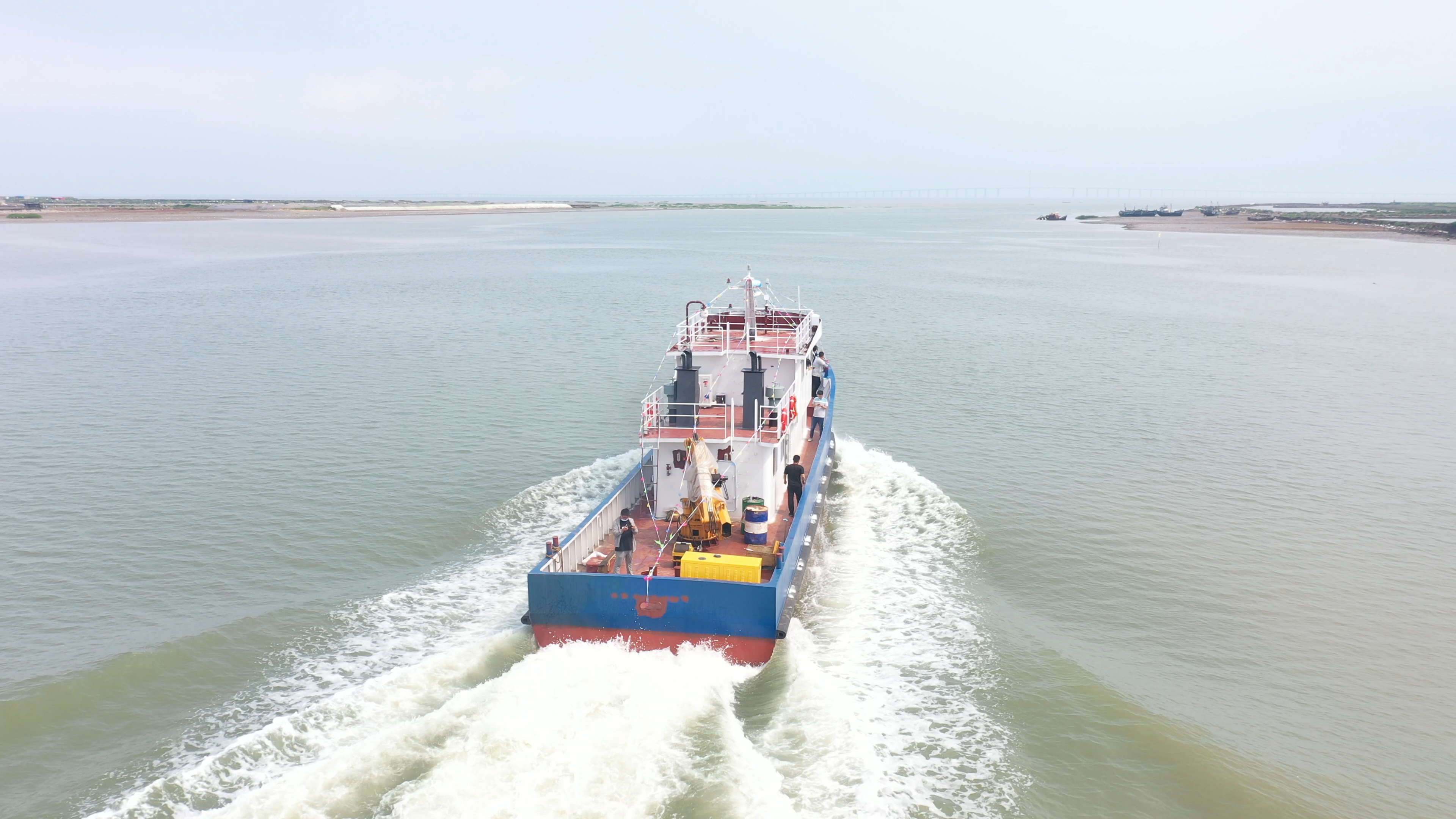 Barco de trabajo de inspección de barcaza con grúa de material de acero Grandsea de 24 m a la venta