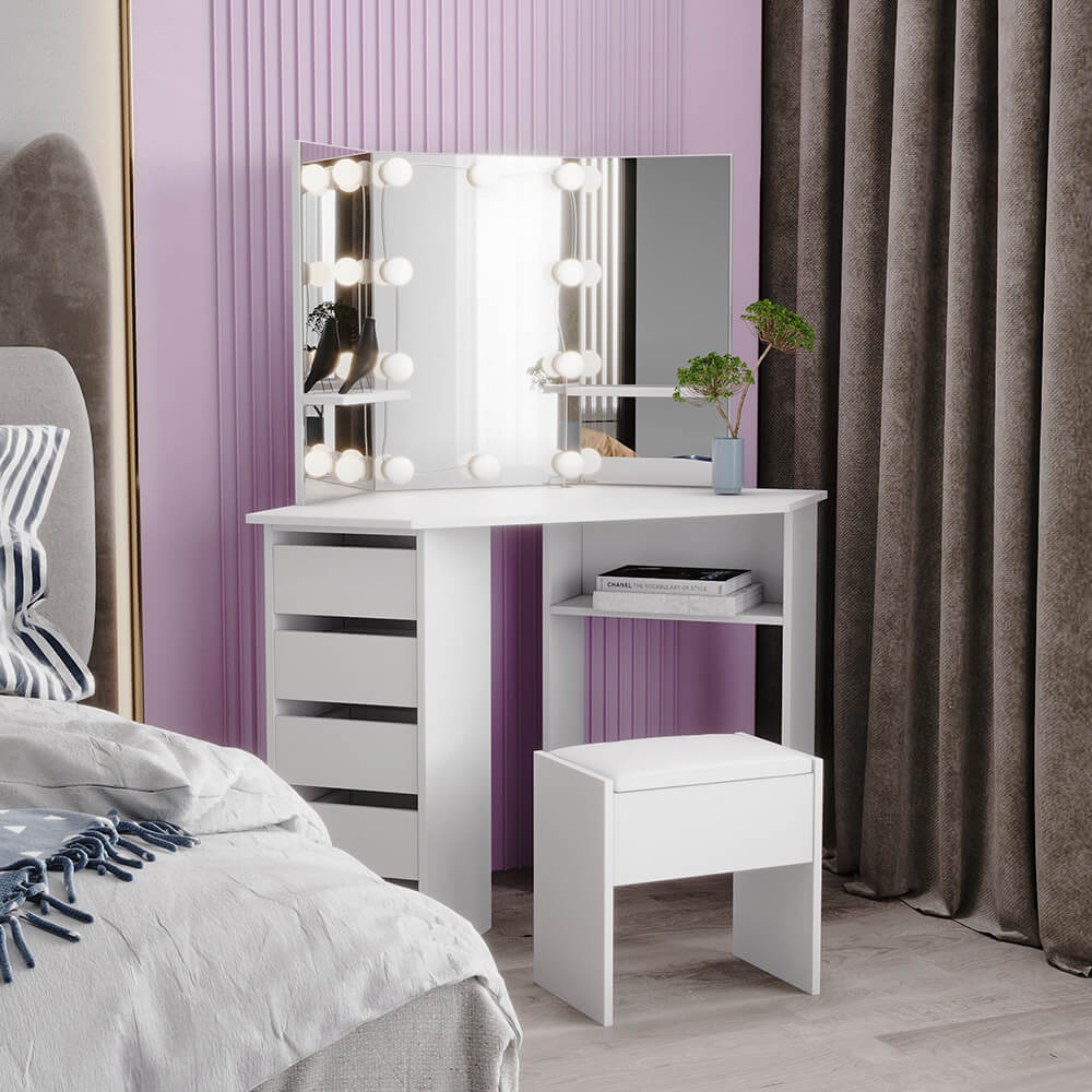Tocador de esquina Escritorio de maquillaje