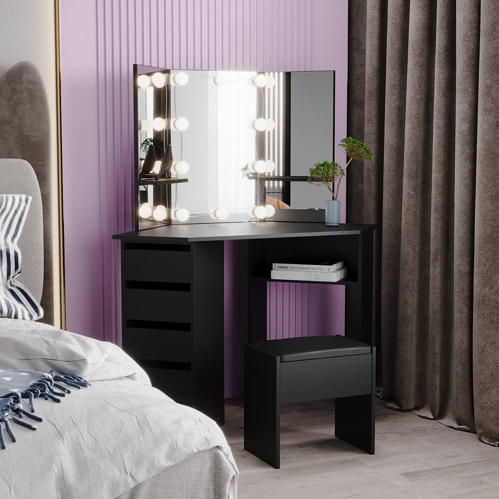 Tocador de esquina Escritorio de maquillaje