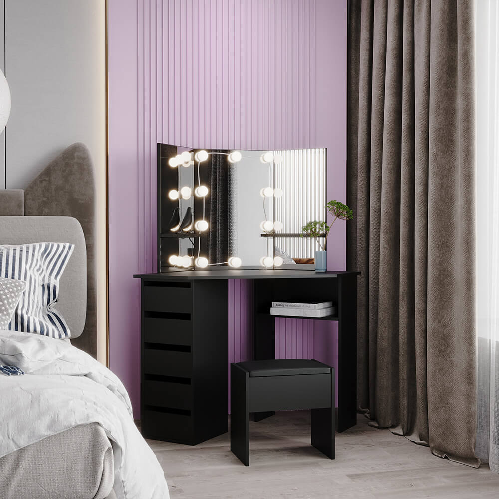 Tocador de esquina Escritorio de maquillaje