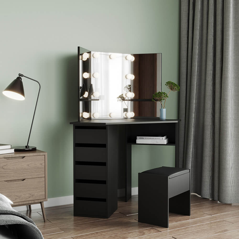 Tocador de esquina Escritorio de maquillaje
