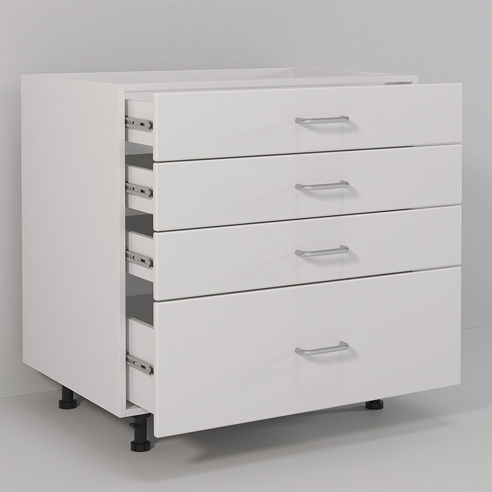 Laqcuer Cajones DTC Riel Deslizante Blando PVC Patas Regulables Mueble Cocina