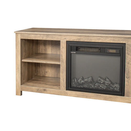 Mueble para TV Classic 4 Cubby Fireplace, roble rústico
