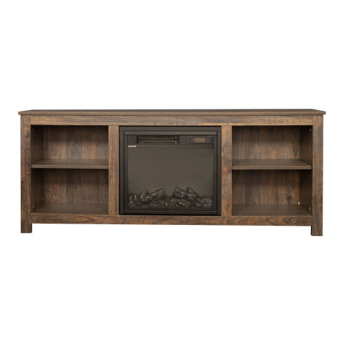 Mueble de TV clásico con 4 cubículos para chimenea, Espresso