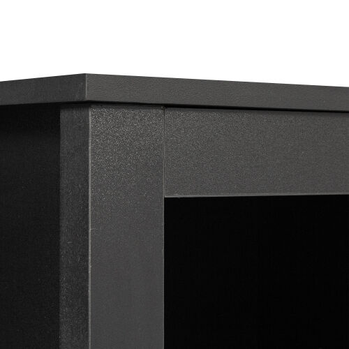 Mueble de TV clásico con 4 cubos para chimenea, negro
