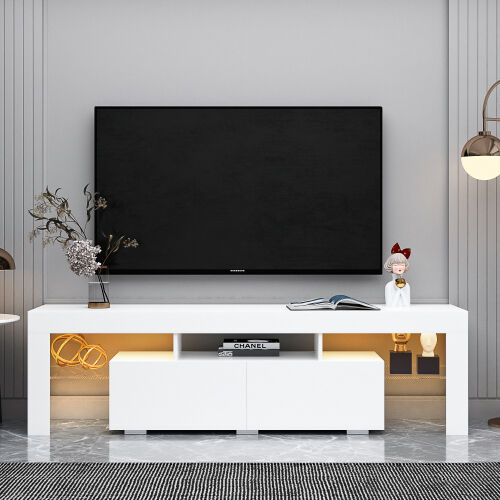 Luces de control remoto blancas modernas Soporte de TV LED de 20 colores