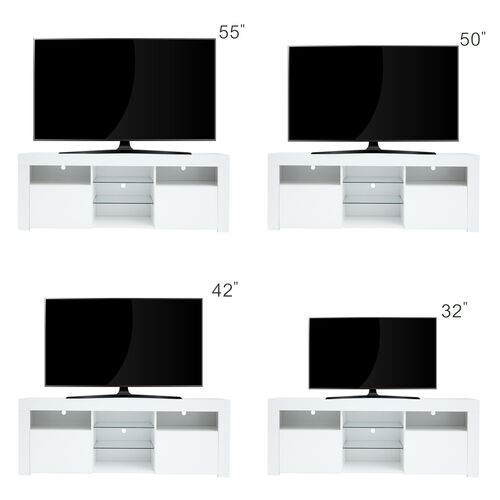 Mueble moderno para TV de 57" Cuerpo mate Frentes de alto brillo con 16 LED de color