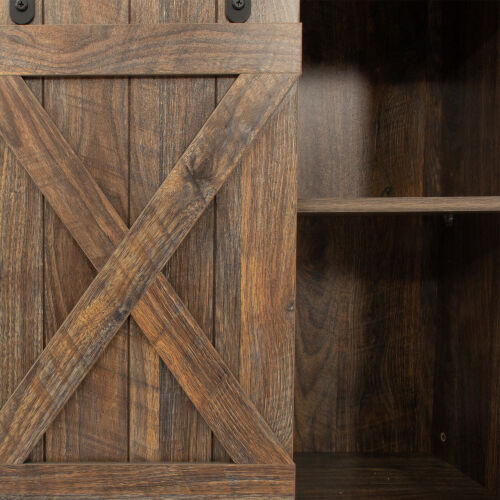 Consola de medios de pantalla plana Mesa Gabinete de almacenamiento Puerta de granero Soporte de TV para TV de hasta 65 pulgadas