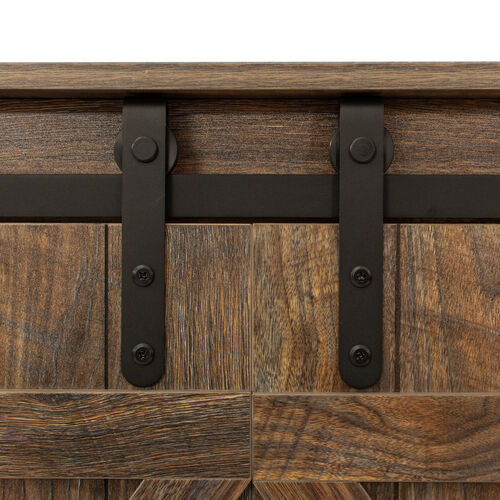 Consola de medios de pantalla plana Mesa Gabinete de almacenamiento Puerta de granero Soporte de TV para TV de hasta 65 pulgadas