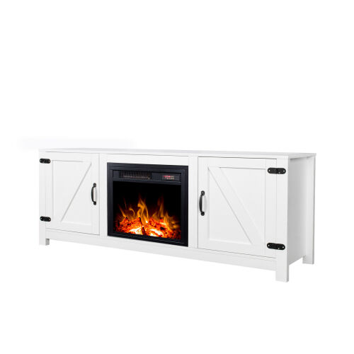 Soporte de TV Farmhouse, soporte de TV para chimenea, blanco