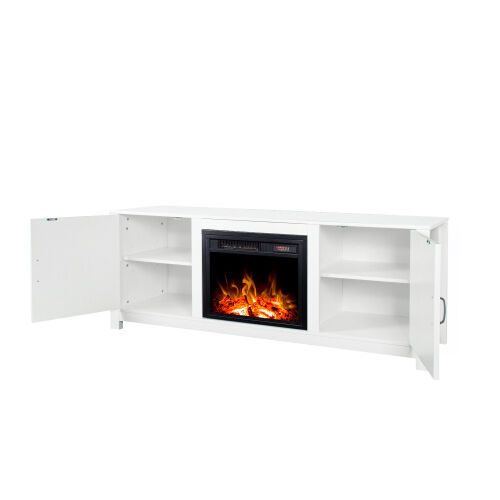 Soporte de TV Farmhouse, soporte de TV para chimenea, blanco