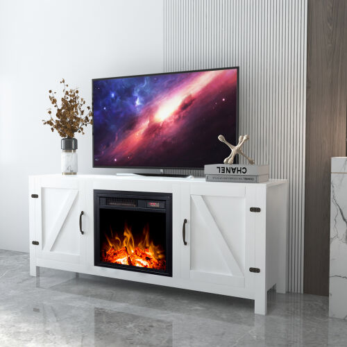 Soporte de TV Farmhouse, soporte de TV para chimenea, blanco