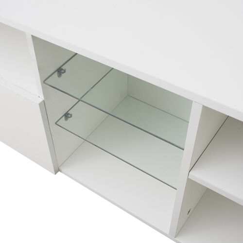 Mueble de TV minimalista moderno Sala de estar con luces LED de 20 colores